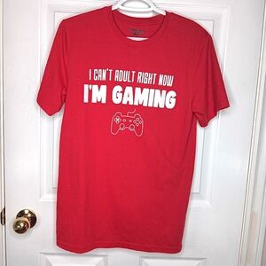 NWOT Action Apparel Men's Red Gaming Graphic Tee Cotton T-Shirt Size S